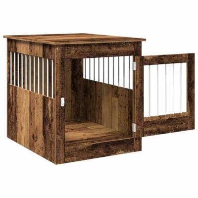 VidaXL Hondenbench 64,5x80x71 cm bewerkt hout oud houtkleurig VidaXL Hondenbench 64,5x80x71 cm bewerkt hout oud houtkleurig