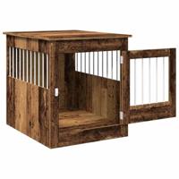 VidaXL Hondenbench 64,5x80x71 cm bewerkt hout oud houtkleurig - thumbnail