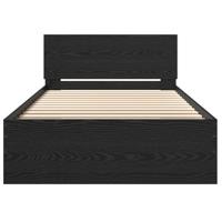 Bedframe met hoofdeinde Zwart Eiken 100 x 200 cm Bewerkt hout - thumbnail