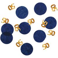 Confetti 50 Jaar Blauw/Goud Elegant True Blue (25gr) - thumbnail
