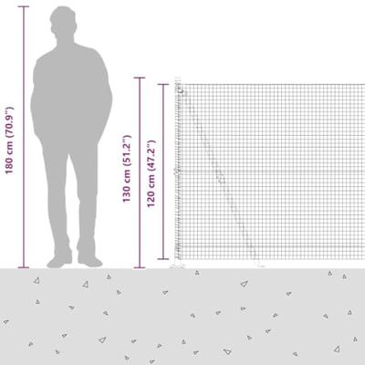 VidaXL Afrasteringspaal grijs 25 x 1,2 m (25 x 25 mm gaas)