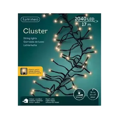 Lumineo clusterverlichting 19m 2040led klassiek warm
