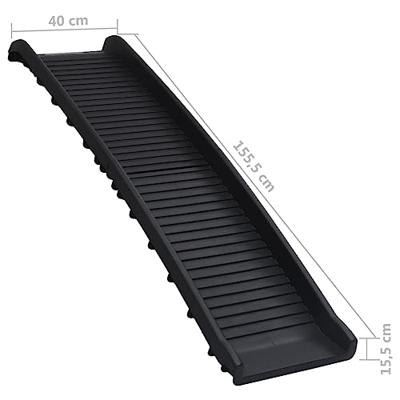 Hondenhelling inklapbaar 155,5x40x15,5 cm zwart