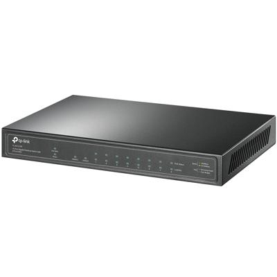 TP-Link 10-poorts gigabit PoE + switch, 8 PoE + poorten, 1 RJ45-poort, 1 SFP-sleuf, 802.3at / af, 63 W PoE-voeding, stalen behuizing (TL-SG1210P)