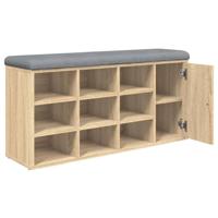 Schoenenbank 102x32x50 cm bewerkt hout sonoma eikenkleurig - thumbnail