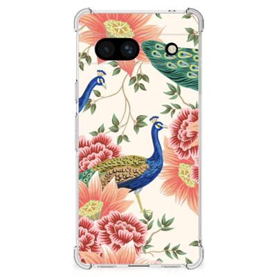 Case Anti-shock voor Google Pixel 7A Pink Peacock Case Anti-shock voor Google Pixel 7A Pink Peacock