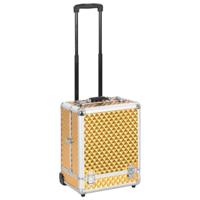 Make-up trolley 35x29x45 cm aluminium goudkleurig - thumbnail