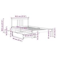 Bedframe zonder matras massief grenenhout wit 90x200 cm - thumbnail