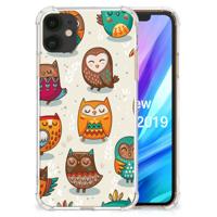 Apple iPhone 11 Case Anti-shock Vrolijke Uilen - thumbnail