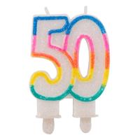 Glitter taart kaars 50 jaar - thumbnail