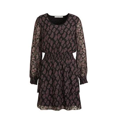 Aaiko blousejurk met all over print zwart/paars