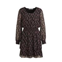 Aaiko blousejurk met all over print zwart/paars - thumbnail