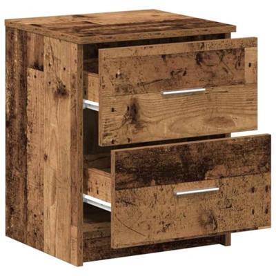 Nachtkastjes 2 st met 2 lades 40x36x50 cm oud houtkleurig