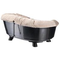 Ferplast Honden- en kattenbed met kussen, wasbaar honden- en kattenbed, gerecycled plastic, verhoogd bed voor kleine honden, ademend en antislip, SOFA' THRONE 73 x 55 xh 32 cm, zwart - thumbnail