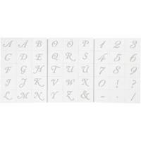 Creativ Company Letters en cijfers sjabloon, h: 20-30 mm, a5, vel 148x210 mm, 3 vel/ 1 doos - thumbnail