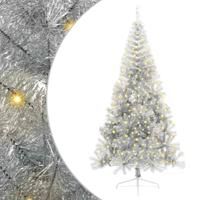 VidaXL Kunstmatig voorverlicht kerstboom met 300 led zilver 240 cm pet - thumbnail