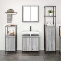 Badkamermeubelset 3 pcs Grijs Sonoma en Zwart Bewerkt hout - thumbnail