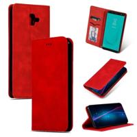Retro huid voelen Business magnetische horizontale Flip lederen case voor Samsung Galaxy J6 plus 2018 & J6 Prime (rood) - thumbnail