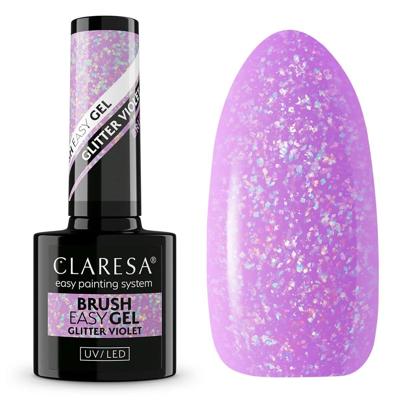Claresa brush easy gel glitter violet 5ml Claresa brush easy gel glitter violet 5ml