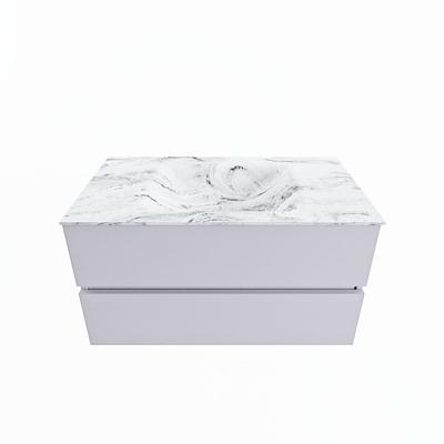 MONDIAZ VICA-DLUX 90cm badmeubel onderkast Cale 2 lades. Inbouw wastafel CLOUD midden 1 kraangat, kleur Glace. MONDIAZ VICA-DLUX 90cm badmeubel onderkast Cale 2 lades. Inbouw wastafel CLOUD midden 1 kraangat, kleur Glace.