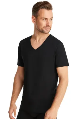 2-Pack Heren T-Shirt V-hals - 32325 - Mannen ondershirts korte mouw - Elastisch biologisch katoen