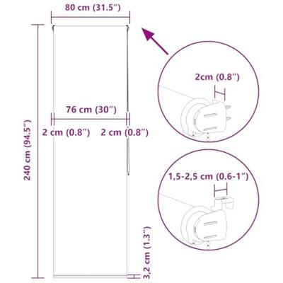VidaXL Doucherolgordijn 80x240 cm stofbreedte 76 cm VidaXL Doucherolgordijn 80x240 cm stofbreedte 76 cm