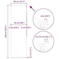 Doucherolgordijn 80x240 cm stofbreedte 76 cm - thumbnail