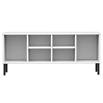 VidaXL Schoenenrek met metalen poten oslo 106x35x45 cm grenenhout wit VidaXL Schoenenrek met metalen poten oslo 106x35x45 cm grenenhout wit