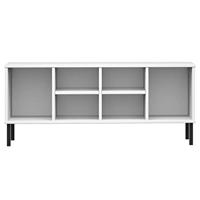 VidaXL Schoenenrek met metalen poten oslo 106x35x45 cm grenenhout wit - thumbnail