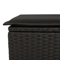5-delige Loungeset met kussens poly rattan zwart - thumbnail