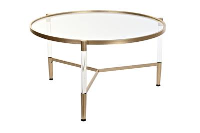 Hoofdtafel DKD Home Decor Glamour Transparant Gouden Acryl Metaal 87 x 87 x 50 cm