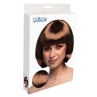Pruik bobline bruin - thumbnail