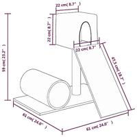 VidaXL Kattenmeubel met sisal krabpaal 59 cm crèmekleurig - thumbnail