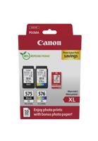 Canon photo value pack 1 x PG-575XL + 1 x CL-576XL, 300 - 400 pagina's, OEM 5437C006, 4 kleuren - thumbnail