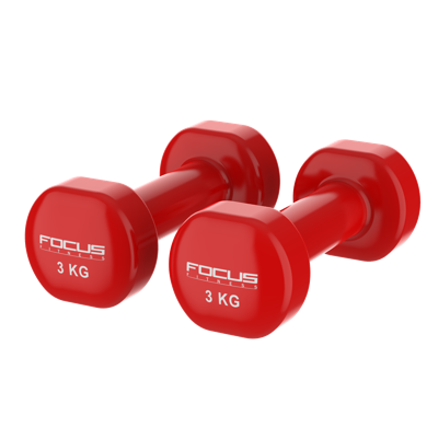 Vinyl Dumbbells - Focus Fitness - 2 x 3 kg