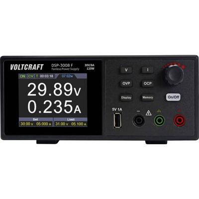 VOLTCRAFT DSP-3008 F Labvoeding, regelbaar 0 - 30 V 0 - 8 A 120 W USB Zonder ventilator Aantal uitgangen: 1 x VOLTCRAFT DSP-3008 F Labvoeding, regelbaar 0 - 30 V 0 - 8 A 120 W USB Zonder ventilator Aantal uitgangen: 1 x