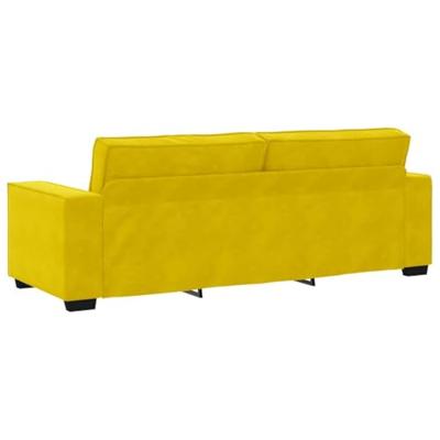 Driezitsbank 220x78x84 cm fluweel geel