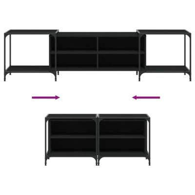 Tv-meubel 203x37x50 cm bewerkt hout zwart