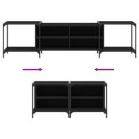 Tv-meubel 203x37x50 cm bewerkt hout zwart - thumbnail