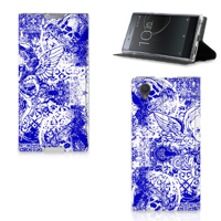 Mobiel BookCase Sony Xperia L1 Angel Skull Blauw - thumbnail