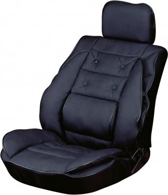 Carpoint stoelkussen met lendesteun - lederlook - 105x56 cm - ergonomisch - universeel - rugondersteuning & bescherming