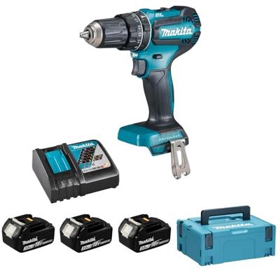 Makita accu klopboor-schroefmachine - DHP485RF3J - 18V - 3x3.0 Ah accu en snellader - in Mbox
