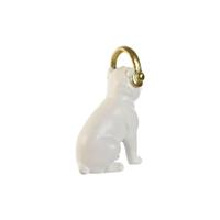 Decoratieve figuren Home ESPRIT Wit Zwart Gouden Hond 12 x 18 x 30 cm (2 Stuks) - thumbnail