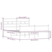 Bedframe zonder matras metaal sonoma eikenkleurig 160x200 cm - thumbnail