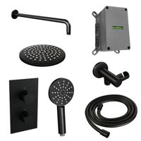 Thermostatische inbouw regendouche SET 33 met omstelling, zwarte afwerking - thumbnail