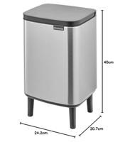 Brabantia Bo hi afvalemmer 7 liter met kunststof binnenemmer matt steel fingerprint proof - thumbnail