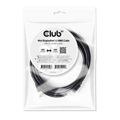 club3D CAC-2161 DisplayPort-kabel Mini-displayport Aansluitkabel Mini DisplayPort-stekker, Mini DisplayPort-stekker 2.00 m Zwart Vlambestendig club3D CAC-2161 DisplayPort-kabel Mini-displayport Aansluitkabel Mini DisplayPort-stekker, Mini DisplayPort-stekker 2.00 m Zwart Vlambestendig