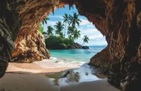 Alexsar Art Tuindoek cave beach 210x140cm - thumbnail