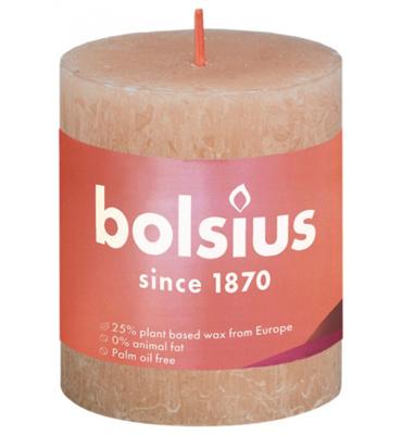 Bolsius rustiek stompkaars 80/68 roze