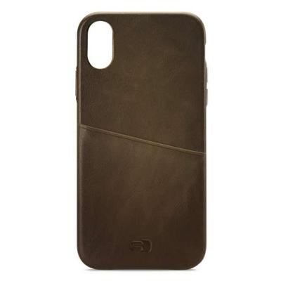 Senza Desire Leather Cover with Card Slot Apple iPhone X/Xs Burned Olive Senza Desire Leather Cover with Card Slot Apple iPhone X/Xs Burned Olive